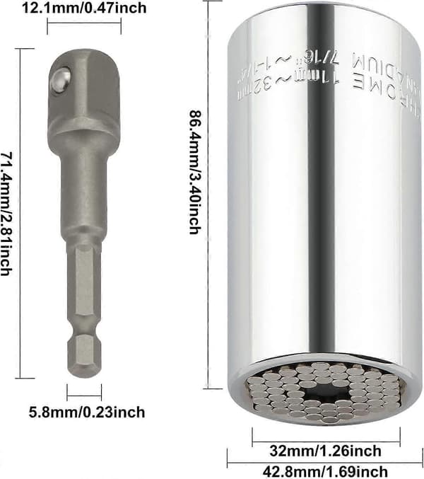 11-32mm Multifunksjonell Pipe med Forlengelsesstangadapter
