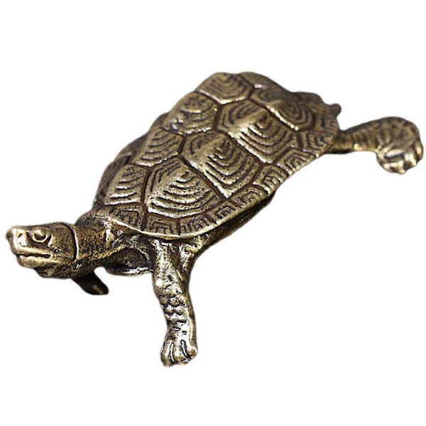 Retro Kobber Skildpadde Ornament Bordplade Ornament Hjemmekontor Tilbehør Dekorativ Skildpaddemodel 5,9x3,4x3,4cm 1 stk