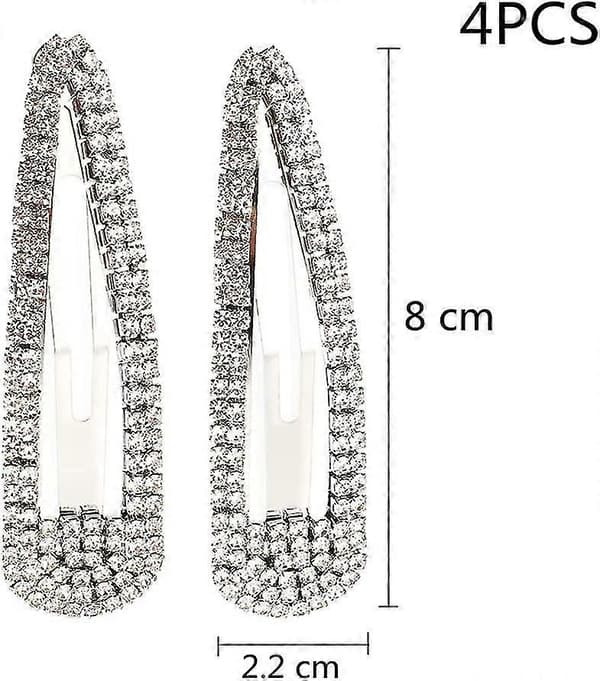 4 st Strass Hårspännen Stora