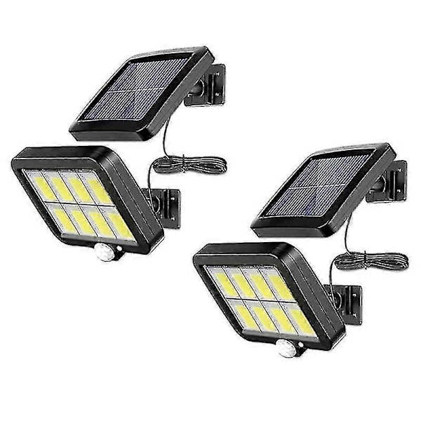 2 kpl 2000 Lumen 160 LED Aurinkoseinävalaisimia Ip65 Vedenpitävä Langallinen Liiketunnistin Turvavalo Säädettävä
