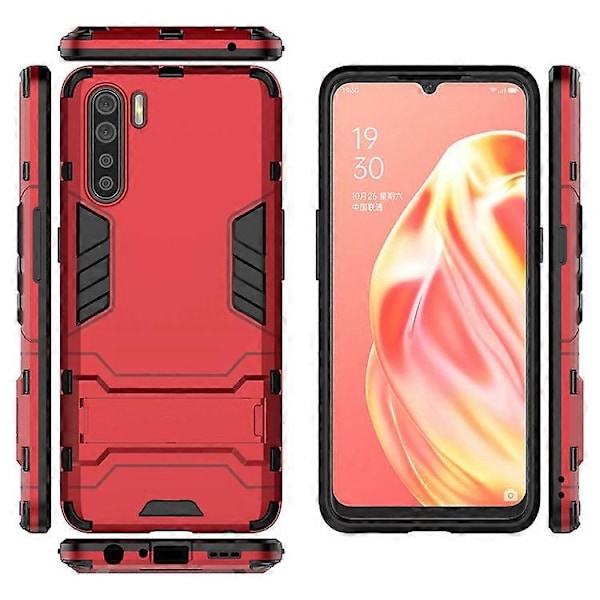Cool Guard Hybrid PC + TPU Mobilskall med Støtte Kompatibel med OPPO A91/F15 Red