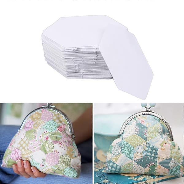 100 st Utsträckta Hexagon Mallar Papper Quilting Patchwork Sömnad Hantverk DIY