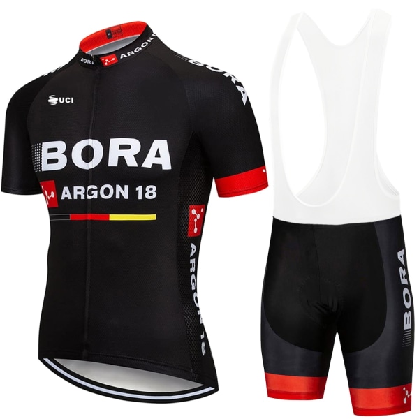 UCI BORA 2023 Miesten lyhythihaiset Jersey-setit Ropa Ciclismo Hombre Kesäpyöräilyvaatteet Triathlon Bib Shortsit Puku Pyöräilyasu Yellow Asian size - 4XL