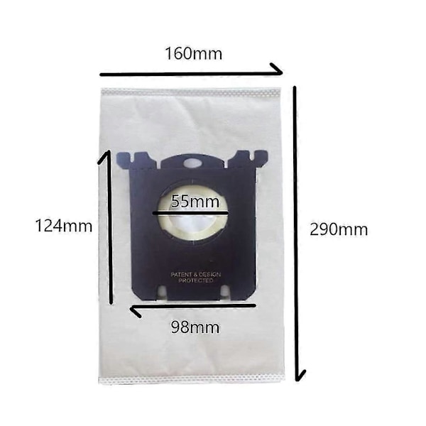 10-pack Ersättningsdammsugarpåsar Kompatibla för S Bag Classic El200f El8500 Dammsugare A (trassel)
