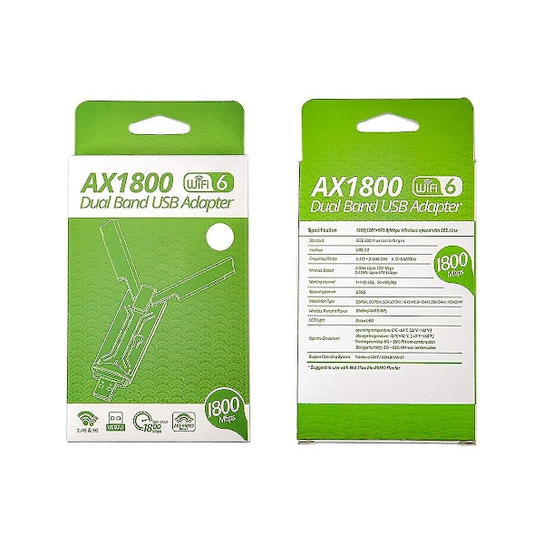 1800mbps Wifi 6 Usb 3.0 Adapter 2.4g 5.8g Wifi6 Dongle Netværkskort Understøtter Win 7 10 11 Pc