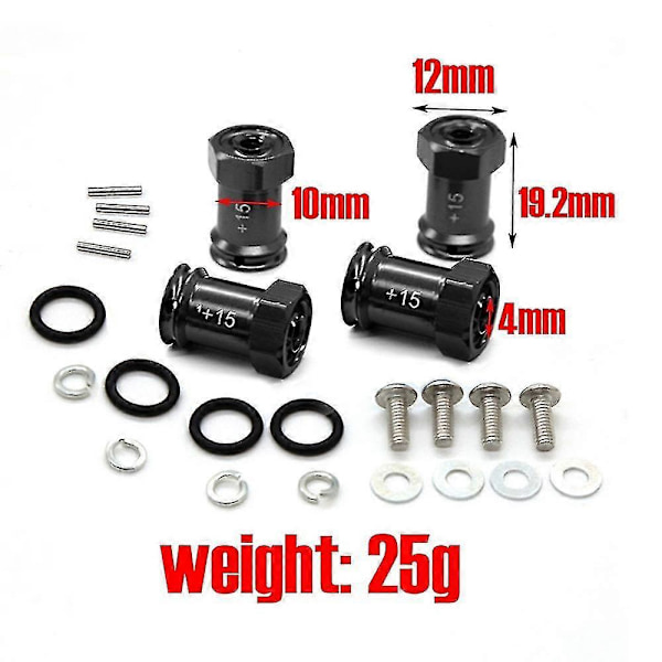 Metall Hex Hjulnavadaptere Kompatible Med Traxxas 1/16 Rc Bildeler, 4
