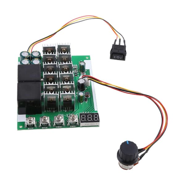 for DC Motor Hastighetskontroller 12V 24V 36V 48V 10-55V 60A Fremover / Revers Bryter
