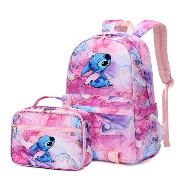 2 kpl Disney Lilo Stitch Multi Pocket -reppu lounaskassirepulla style 7