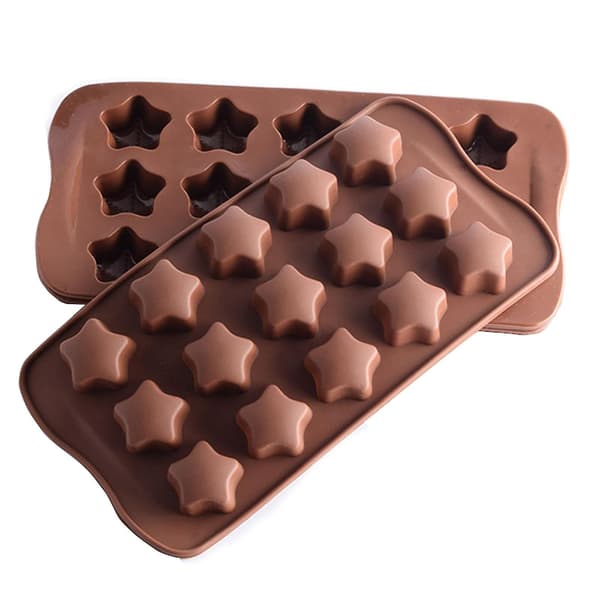 15 hullers silikoneform til chokolade, kage, gelé, budding, stjerneform Q