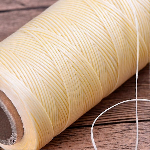 260m 150d 1 mm Läder Sytråd Vaxad Tråd Snöre För Läderhantverk Diy (Beige)