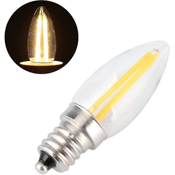 Lång Filament E12 Glödlampa, Miljöskydd LED Kronljuslampa, Glasmaterial 10st Hotell Skåpbelysning För Inbyggda Lampor Bilar Landskap
