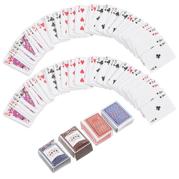 2 settiä Miniatyyri Nukkekodin Pelikortteja Lelu Lapsille Leikkikortit Mini Pokeri Kortti Satunnainen Väri
