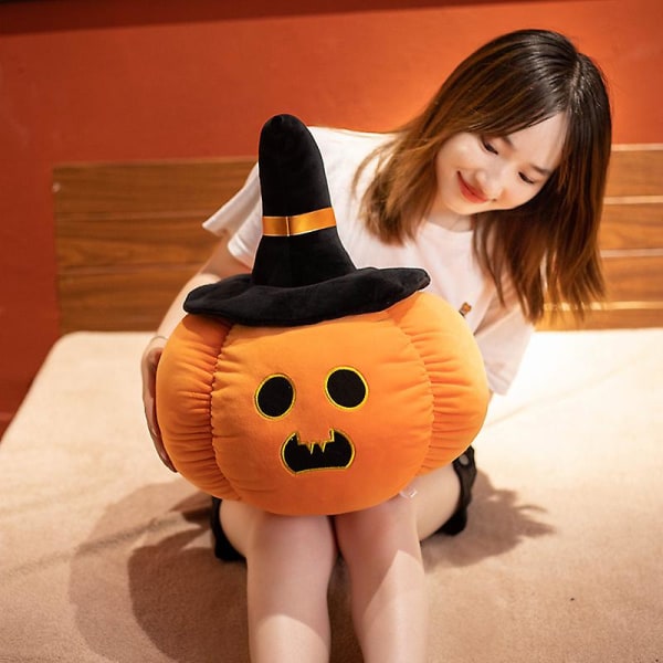 Jwl-hot Rea Simulering Pumpa Jul Halloween Presentleksaker Plyschkudde Plyschkudde Docka Mini Pumpaleksak för barn Heminredning black hat smile 20cm