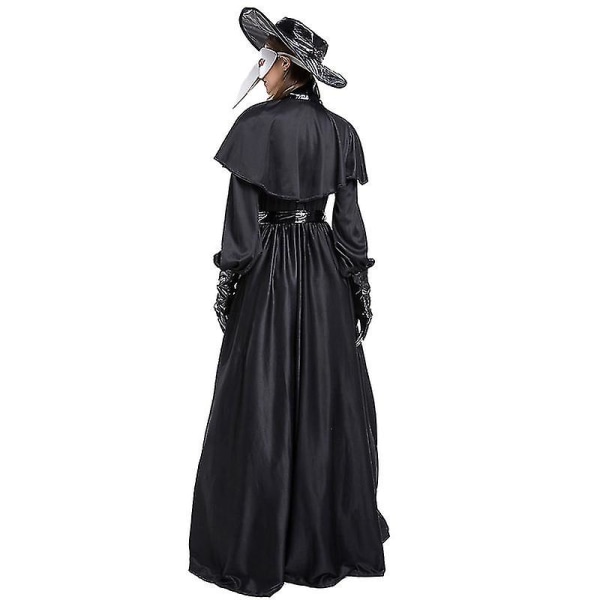 Halloweenklänningar Karneval Halloween Par Pest Läkare Dräkt Medeltiden Krigssköterska Fågelnäbb Playsuit Cosplay Fancy Festklänning Hög kvalitet Woman 4XL-Wizard