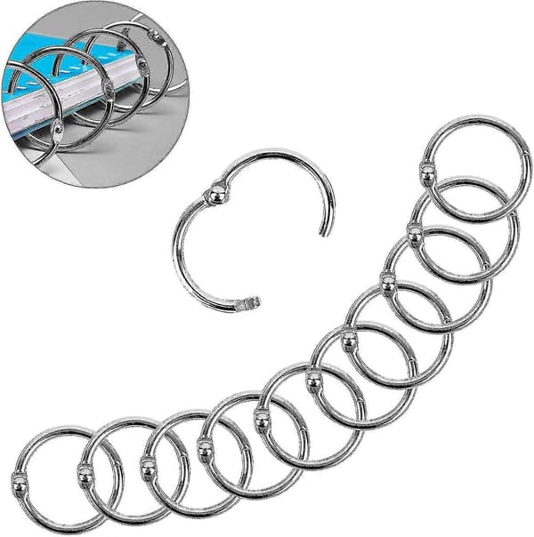 50 stk. ringbind 25mm metal løse blade bogringe nøgleringe