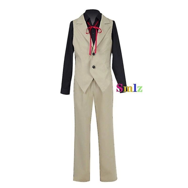 Kunikida Doppo Cosplay Anime Bungo Herrelösa hundar Kostym Kunikida Cosplay Väst Byxor Peruker För Män Kvinnor Halloween Kostym Set set and wig XL