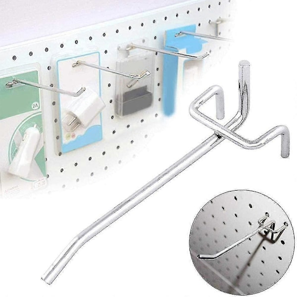 50 stk. Pegboard Kroker, Vegghylle Kroker for Display Pegboard Garasje Butikk Verktøy Oppbevaring Henger Vegghylle Kroker AR[