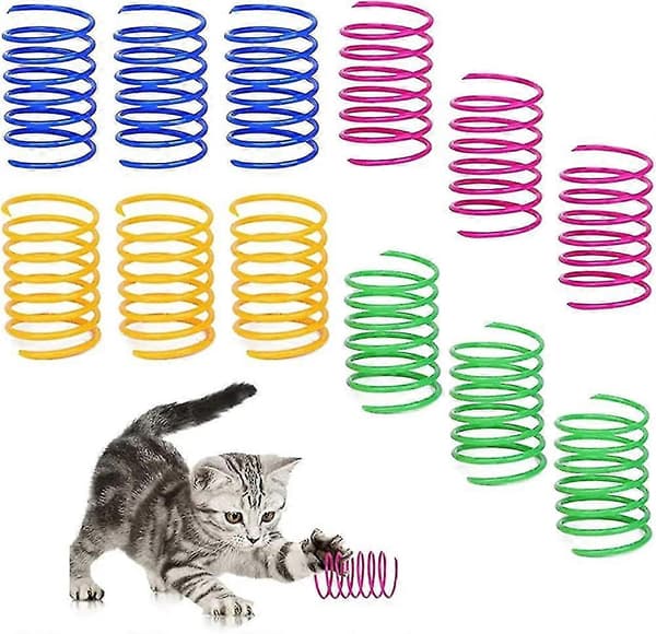 Kattfjäderleksaker, Acsergery Färgglada Interaktiva Kattleksaker Elastiska Kattspiraler Present