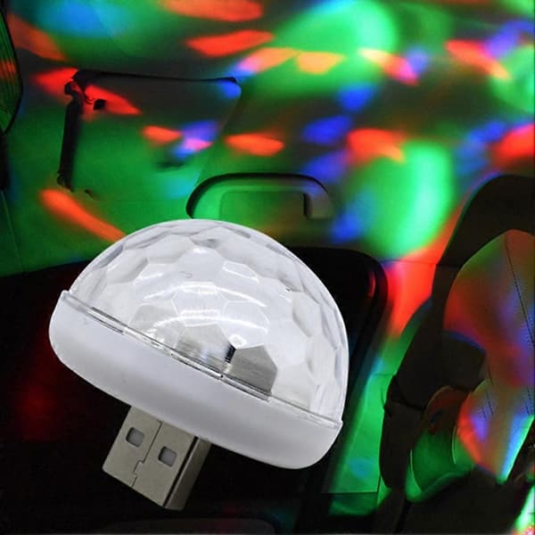 Bil Auto Interiør Mini USB Natlys Lampe DJ Scene LED Belysning Atmosfære