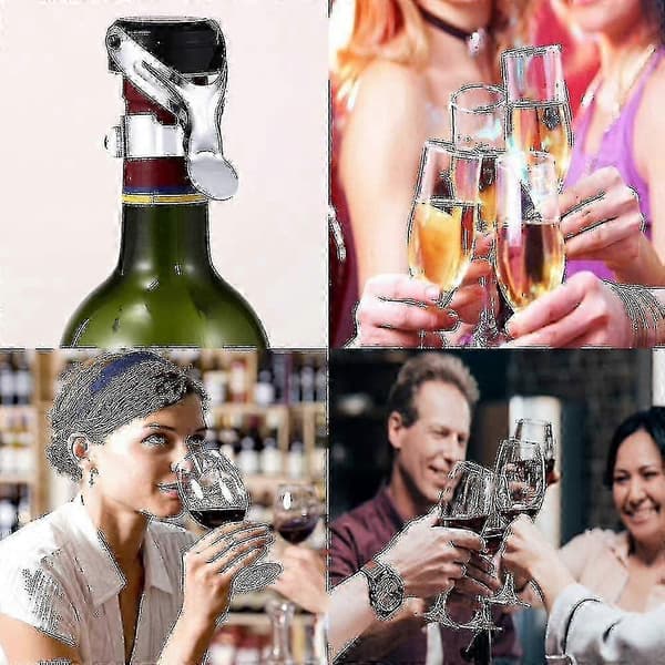 4 stk. Champagnestoppere, Champagnestopper i rustfrit stål til mousserende vin