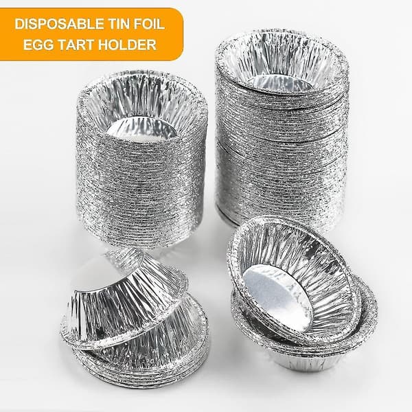 200 stk Tarteletforme Pasteis De Nata Kit, 7x2,5x4cm Aluminiumforme Engangs Papirbakker, Runde Mini Aluminiumforme, Til