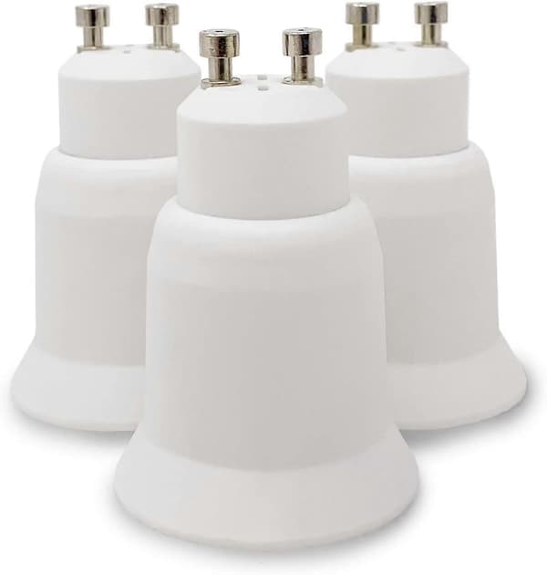Förpackning Lampfot Adapter Vit GU10 till E27 Sockeladapter för Lågenergi Halogen LED Lampa