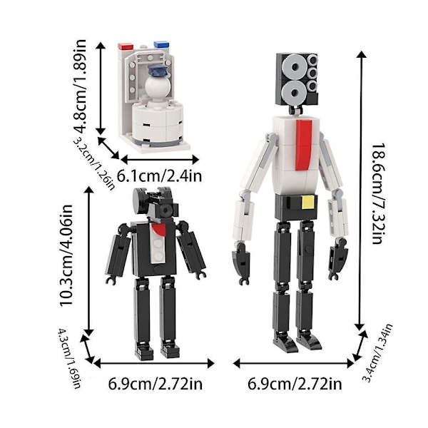 Anime Skibidi Toalett Man Vs Monitor Man Action Figur Byggklossskit Skibidi Toalettmodeller Byggleksaker Barnsamling Present Combination