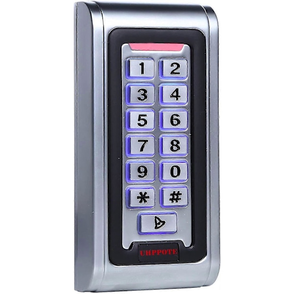 Vedenpitävä IP68 metallikoteloinen itsenäinen kulunvalvontanäppäimistö Wiegand 26 bit -liitännällä 125 kHz RFID-kortille