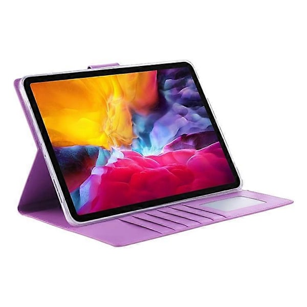 HANMAN Mill -sarjan yhteensopiva iPad Pro 11-tuumaiselle (2018) / (2020) / (2021) / iPad Air (2020) / (2022) -laitteelle, iskunkestävä PU-nahkainen tablettikotelo Purple