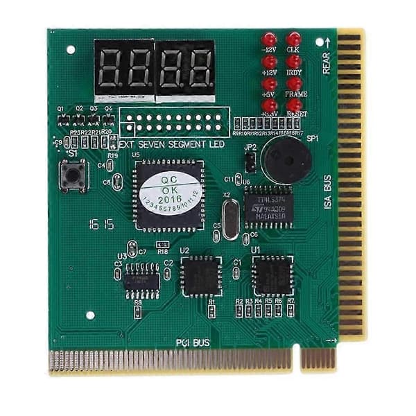 4-sifret LCD-skjerm PC Analyzer Diagnostisk Postkort Hovedkorttester med LED-indikator for ISA