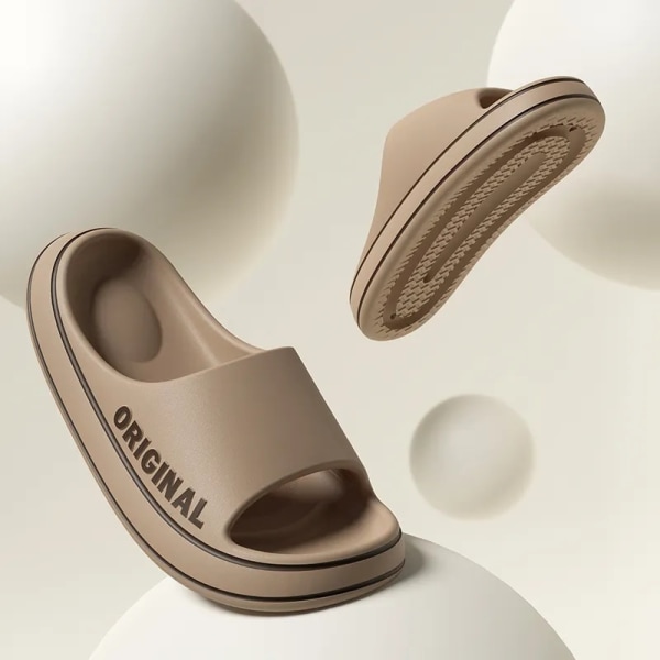 Sommertøfler EVA tøfler med myk såle Lette strandsandaler Brown 40-41