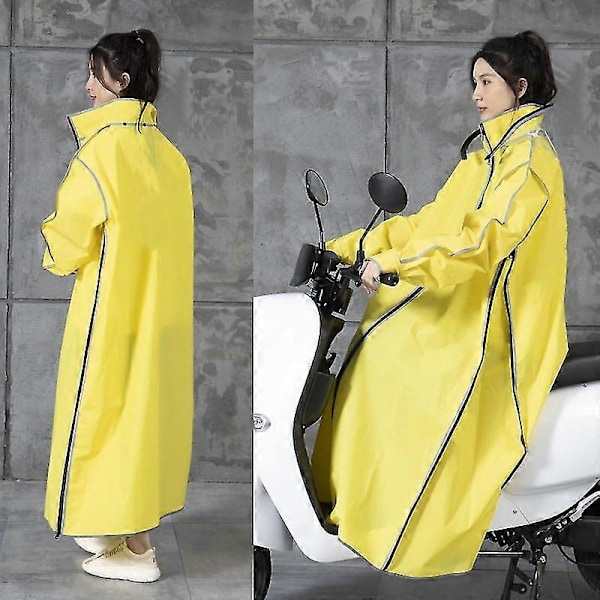 Eva Regnrock Dam Herr Dragkedja Huva Poncho Motorcykel Regnkläder Lång Modell Vandring Regnjacka Ryggsäck Regnkappa