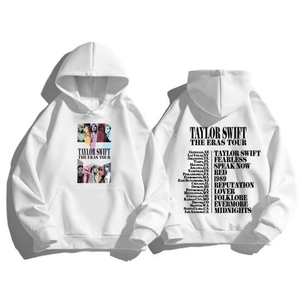 Herr Dam Taylor The Eras Tour Höst/vinter Taylor SwiftFashion Hoodie Fan Hoodie white M