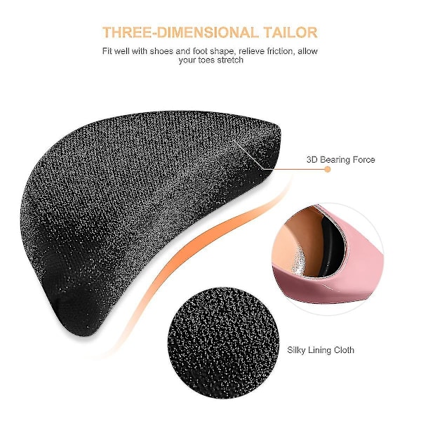 Healifty 2 Par Mjuka Svamptåpluggar Fotstöd Skofyllare Unisex Skoinsatser För Att Få Stora Skor Att Passa One Size (svart)