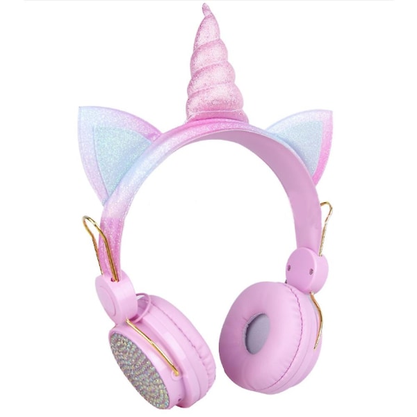 Trådløse hodetelefoner Bluetooth-hodetelefoner On-Ear-hodetelefoner med justerbart hodebånd Pink