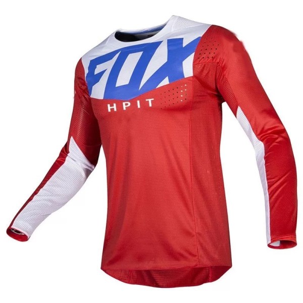 FOX sommer udendørs cykeltøj med rund hals langærmet hurtigtørrende åndbar T-shirt red XXL