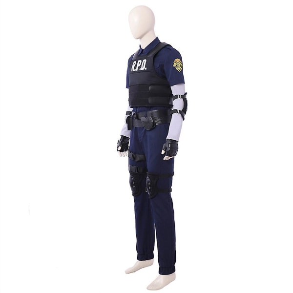 2023 Ny Cosdaddy Resident Leon Kennedy Cosplay Kostym Vuxen Herr Skjorta Byxor Väst Kostymer Halloween Party Kostym XL