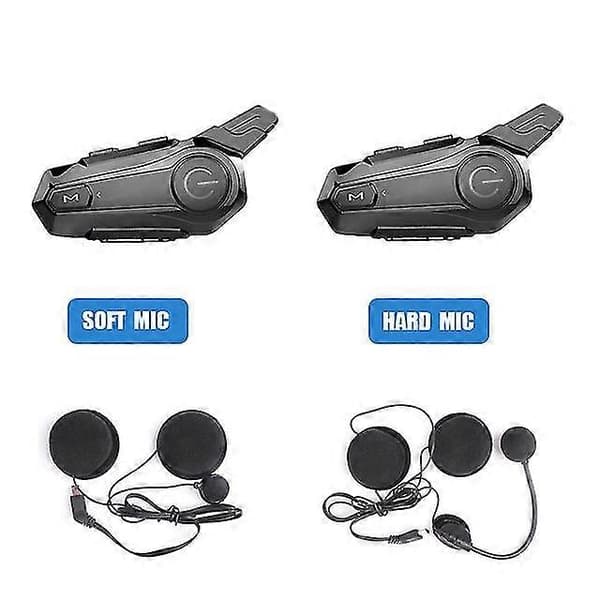 2 st Bluetooth Intercom Motorcykel Halvhjälm Bluetooth Headset kompatibelt med 2 Rider Intercomuni
