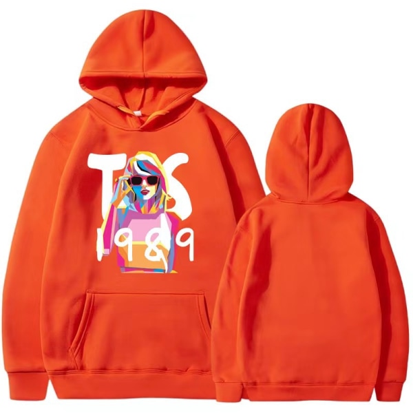 Taylor Swift the eras tour Taylor perifere hættetrøjer forår og efterår til mænd og kvinders sweatshirts orange XL