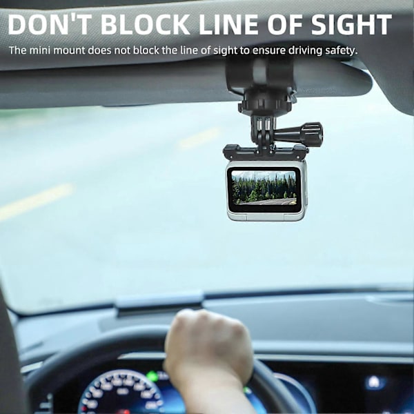 Bil Solskjermfeste 360-graders Roterende Sklisikker Hurtigutløser Stabil Fiksering Kamera Bilklips for Insta360 GO3/for Action4/3/2/for GoPro/for Insta360