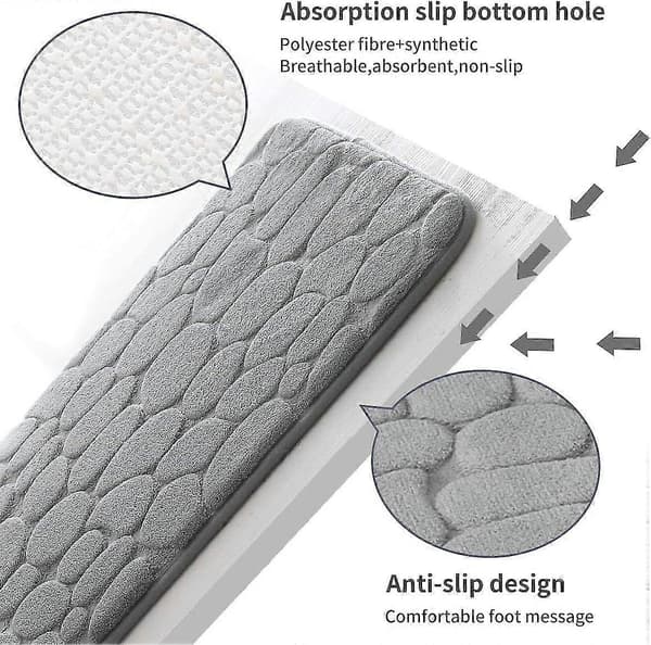 Memory Foam Badeværelsesmåtte Pebble Badeværelsestæppe Super Absorberende Badeværelsesmåtte Badeværelse Badeværelsestæppe yu