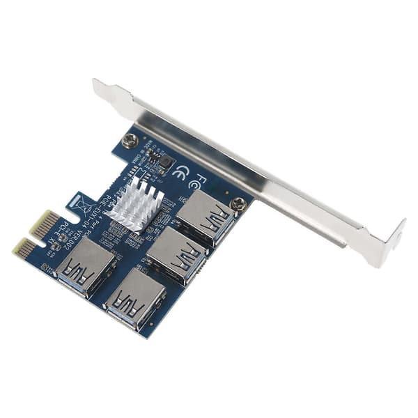 PCI-E 1x til 4x adapterkort utvidelseskort PCI-E 1 til 4 USB 3.0 adapterkort