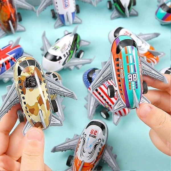 Træk Tilbage Fly Legetøjssæt Mini Bagtræksflymodel til Børn fra 6 År+