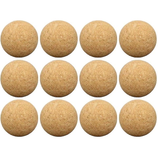 12 stk. Korkbolde til Bordfodbold, Naturlige Korkbolde Meget Stille (diameter 36mm)