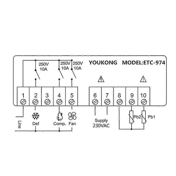 ETC-974 Mini Temperaturkontroller Kylskåpstermostat Regulator Termoregulator Termoelement