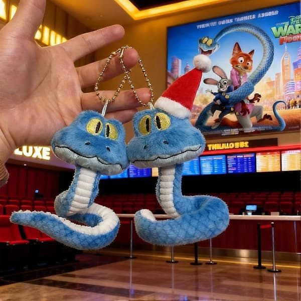Zootopia Plysch Orm Leksak Blå Vit Flexibel Kramgo Dekor Unik Gåva trumpet
