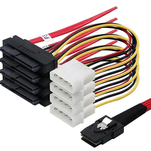 Mini SAS 36 Pin SFF8087 til 4 SAS 29 Pin SFF8482 Internt Kabel
