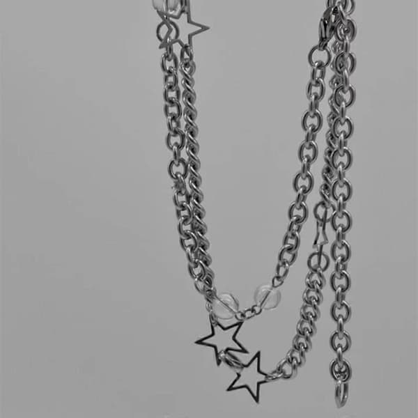 Hule Stjerne Kæder Choker Punk Hule Stjerne Halskæder Stjerne Kæder Halskæder