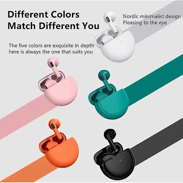 Pro6 Bluetooth True Wireless Tws Brusreducerande Hörlurar Micro-in-ear - Orange