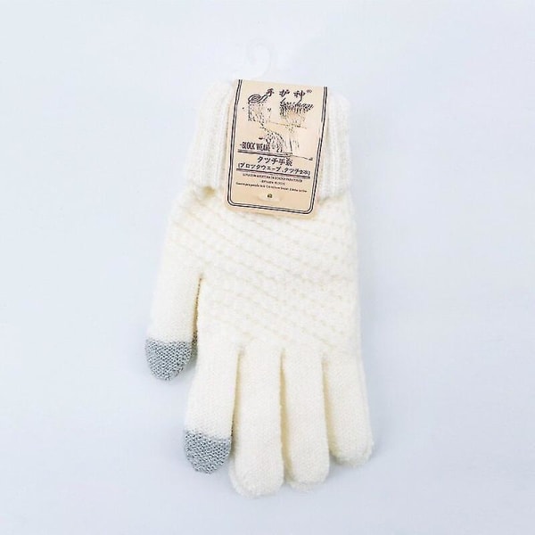 Kvinnors stickade vinterhandskar Cashmere stickade kvinnor män Höst och vinter Varma tjocka handskar Skärm skidhandskar Style 3 black